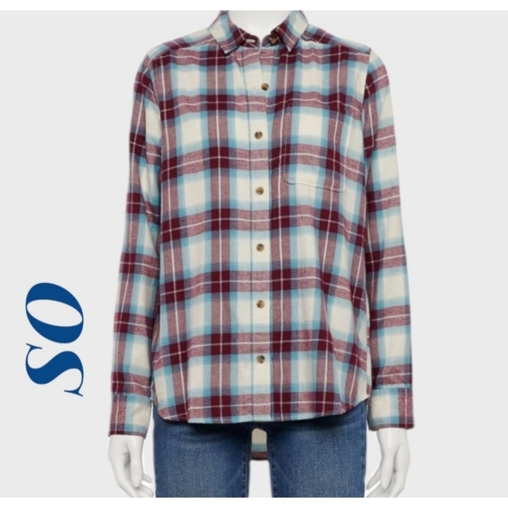 So Plaid Button-Up Shirt